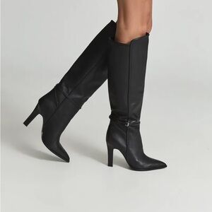 Reiss Ada Elegant Black Knee-High Women's Leather Boots